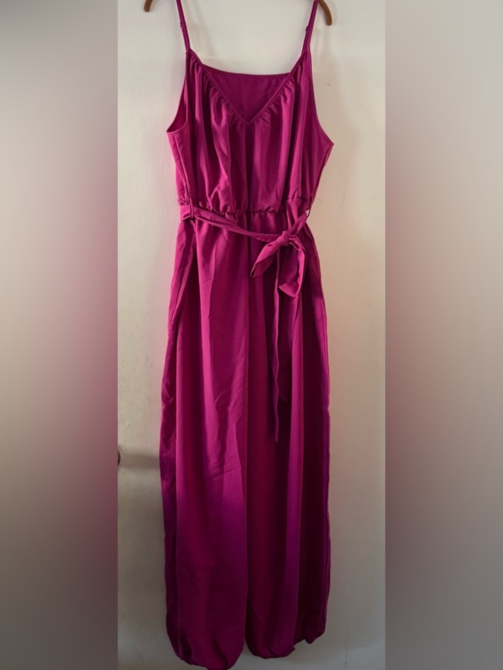 🌻 SHEIN LUNE Retro V-Neck Camisole Cinched Waist Jumpsuit NWOT NIP - Picture 2 of 2